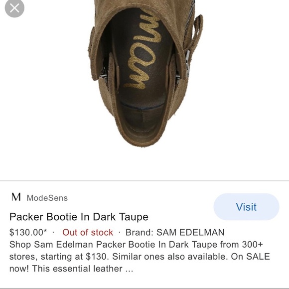NWOT Sam Edelman Suede Packer Taupe Bootie Sz 7.5 - Picture 11 of 11